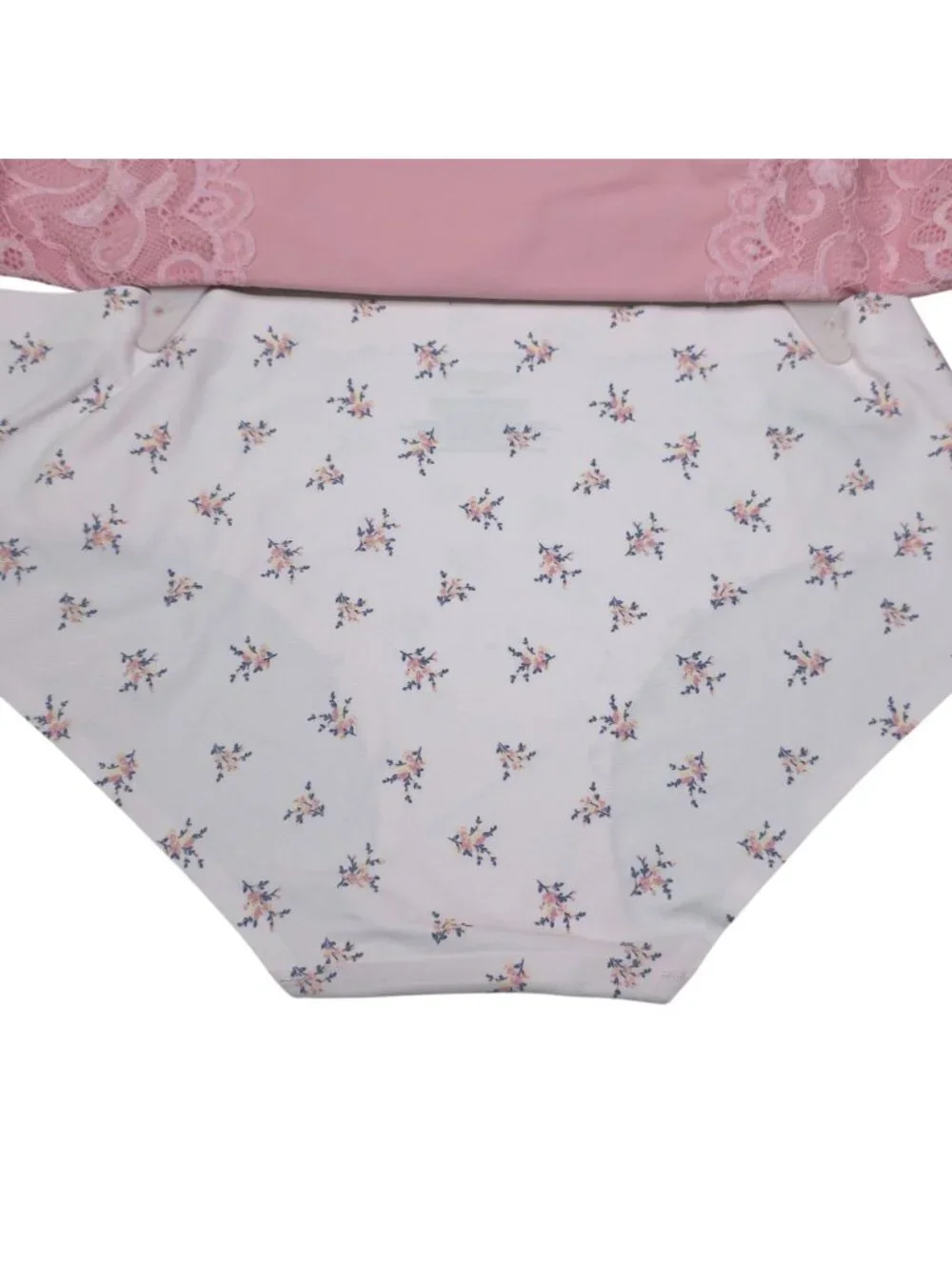 Laura Ashley L 5-Pack No-Show Lace Trim Panties Super Soft Hipster Pink Blue Yel